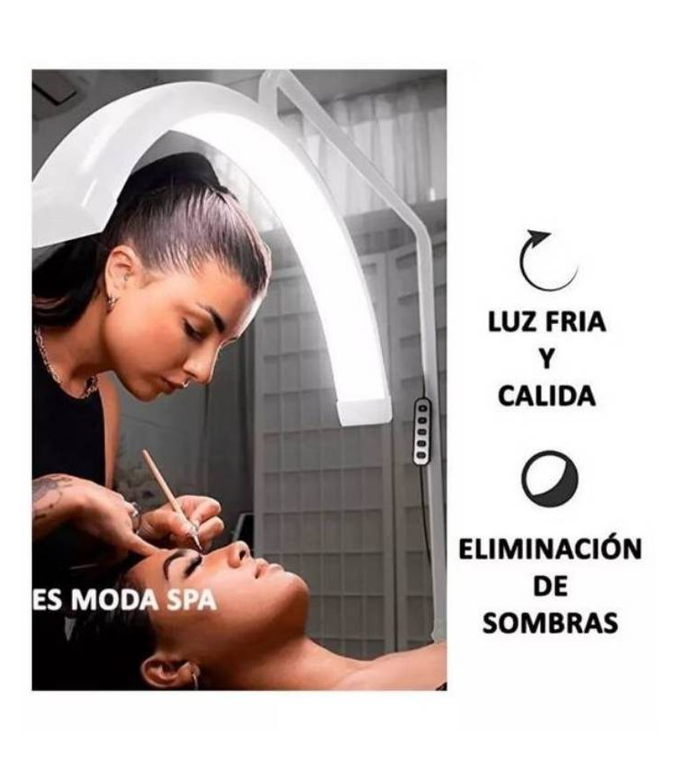 LAMPARA LED MEDIA LUNA ESTÉTICA PARA PESTAÑAS CEJAS CUTIS BLANCA - 6