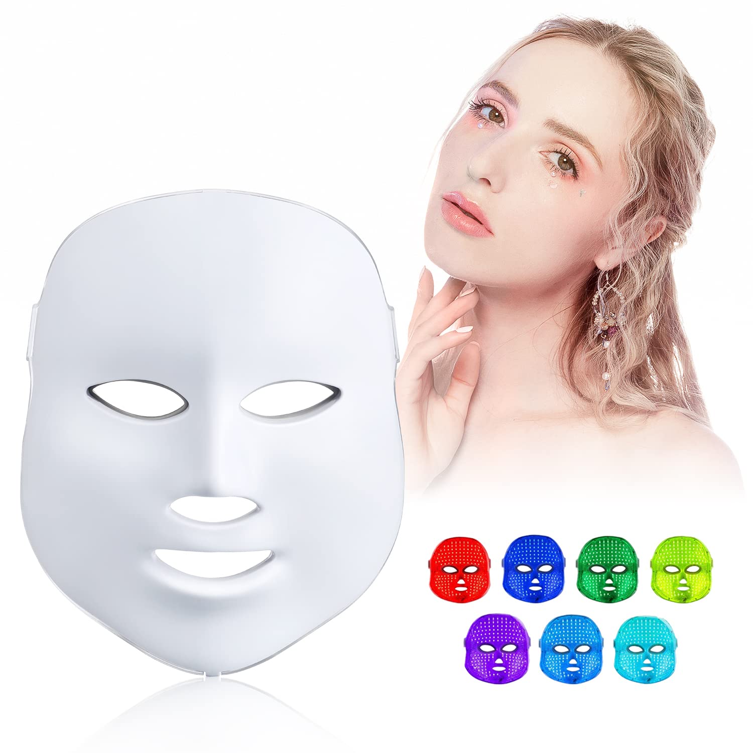 MASCARA FACIAL LED ANTI ACNE Y REJUVENECIMIENTO 7 COLORES - 4