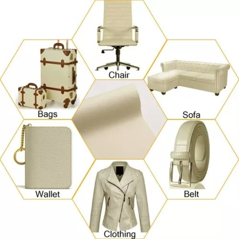 PARCHE AUTOADHESIVO DE CUERO PARA REPARAR SOFÁS DE 50X137CM CREMA - 2