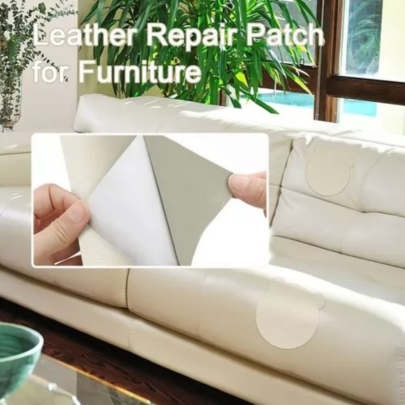 PARCHE AUTOADHESIVO DE CUERO PARA REPARAR SOFÁS DE 50X137CM CREMA - 4