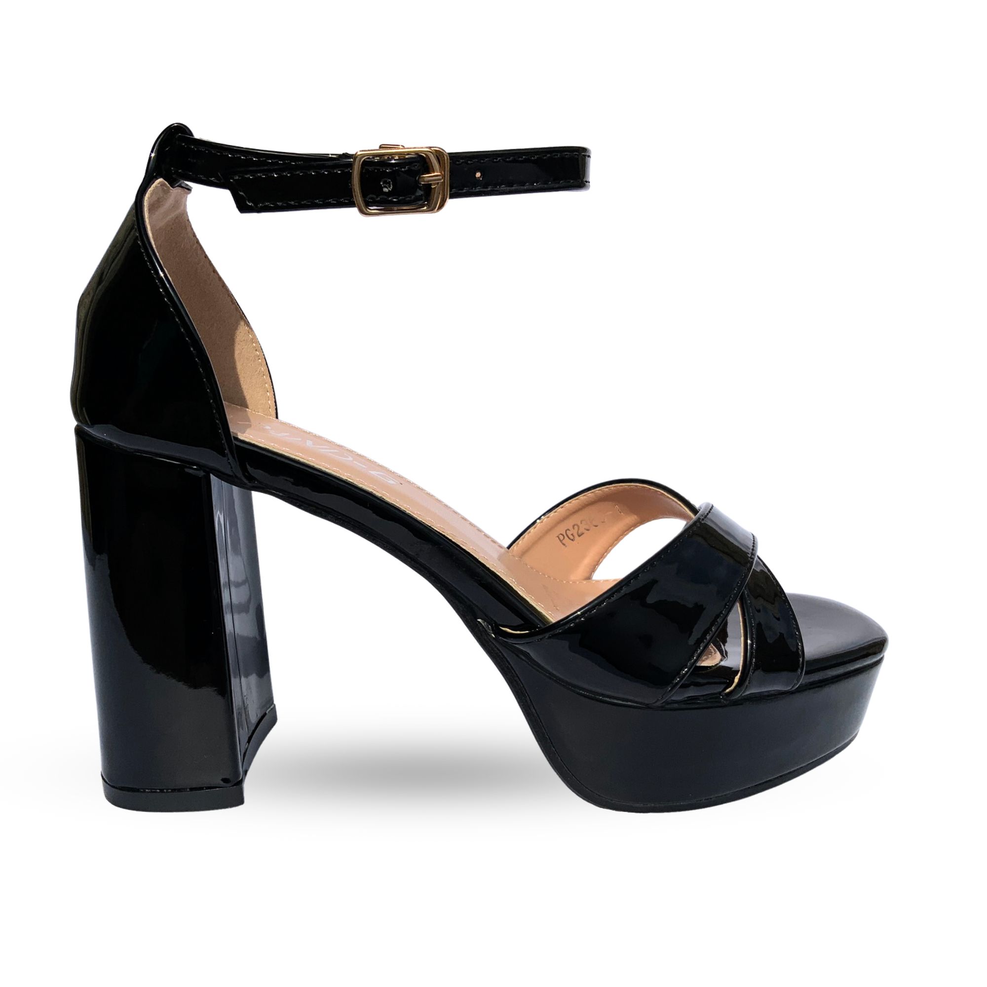 SANDALIAS MUJER PANDG TACO ALTO LENA NEGRO BELLA MODA