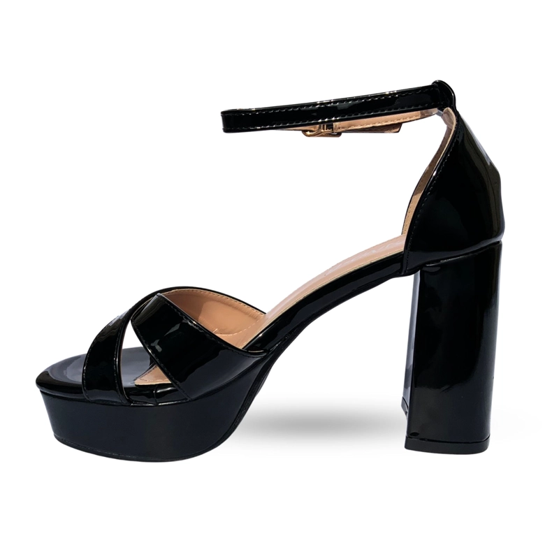 SANDALIAS MUJER PANDG TACO ALTO LENA NEGRO BELLA MODA - 2