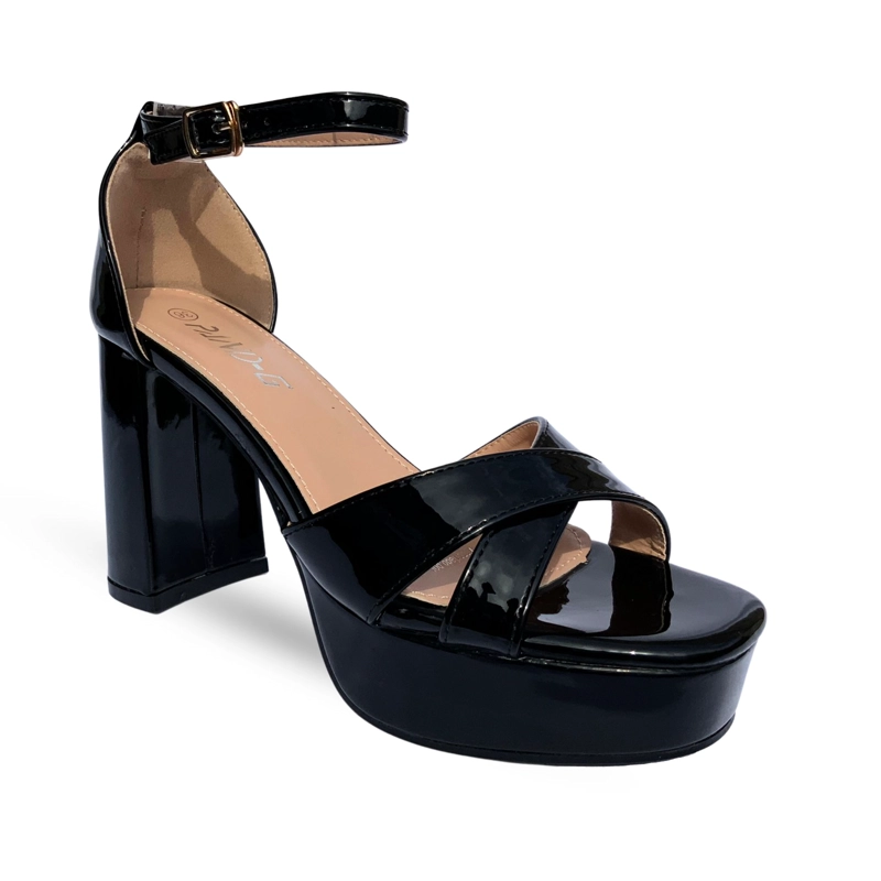 SANDALIAS MUJER PANDG TACO ALTO LENA NEGRO BELLA MODA - 3