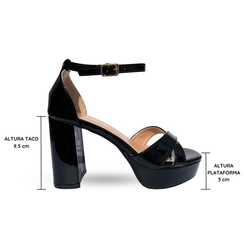 SANDALIAS MUJER PANDG TACO ALTO LENA NEGRO BELLA MODA - 5