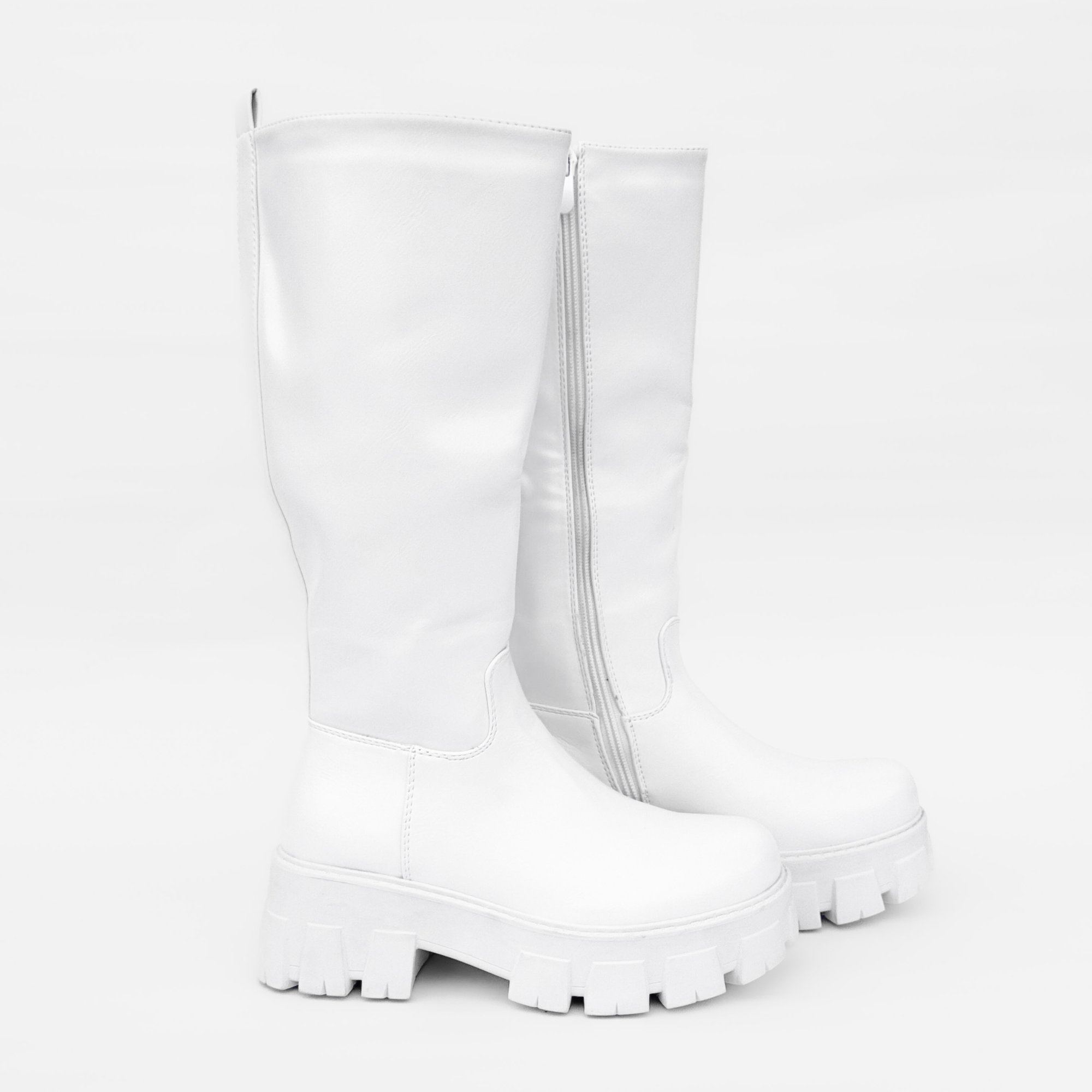 BOTA MUJER BECKY EN COLOR BLANCO BELLA MODA - 5