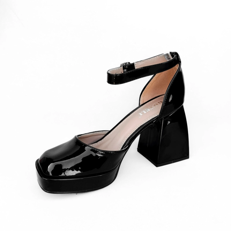 SANDALIA MUJER OLIVIA NEGRO CHAROL BELLA MODA - 4