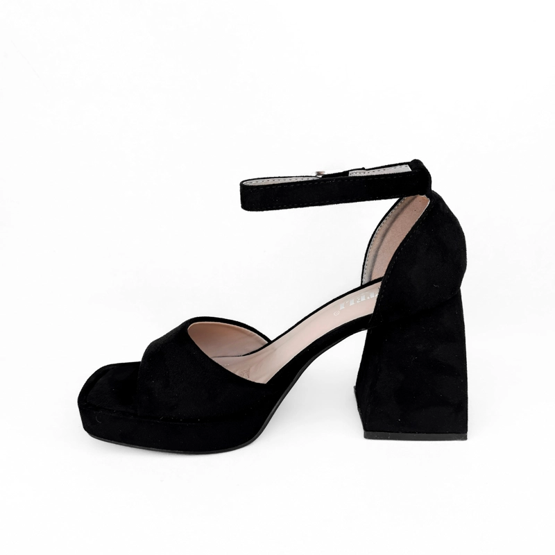 SANDALIA MUJER MAJU NEGRO GAMUZA BELLA MODA - 2