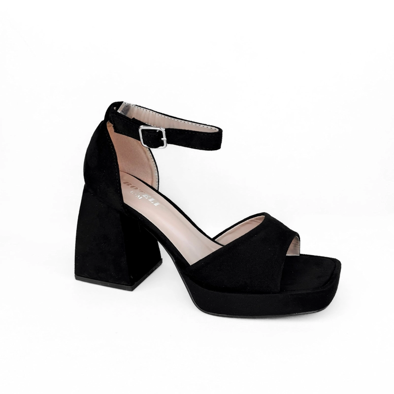 SANDALIA MUJER MAJU NEGRO GAMUZA BELLA MODA - 3