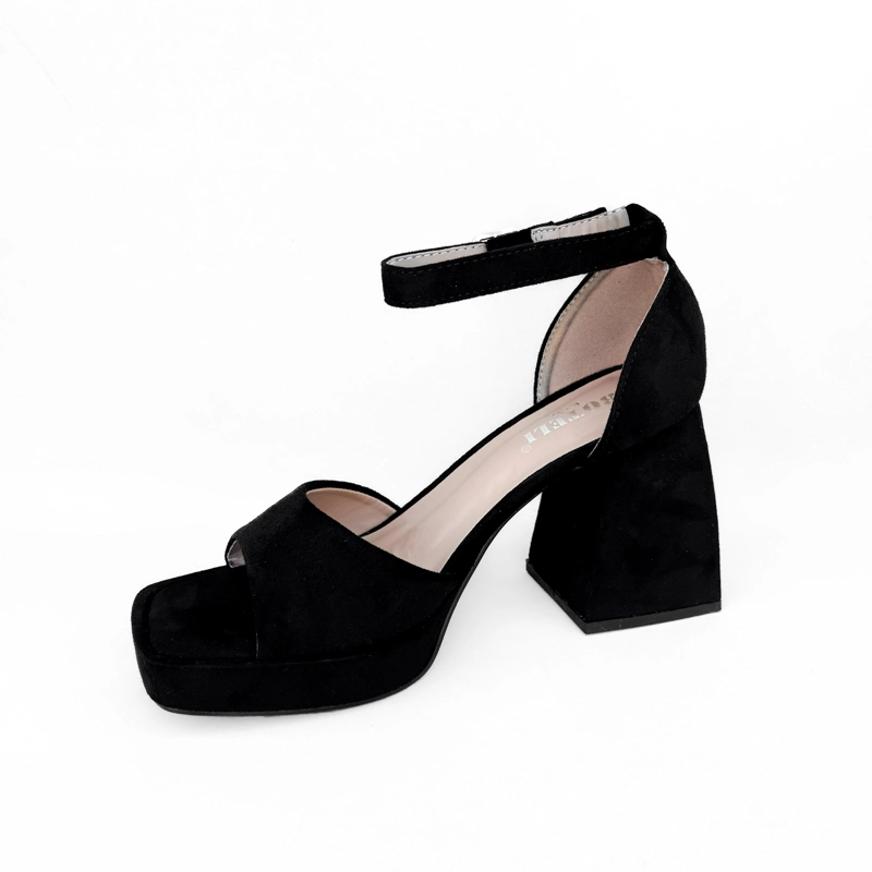 SANDALIA MUJER MAJU NEGRO GAMUZA BELLA MODA - 4