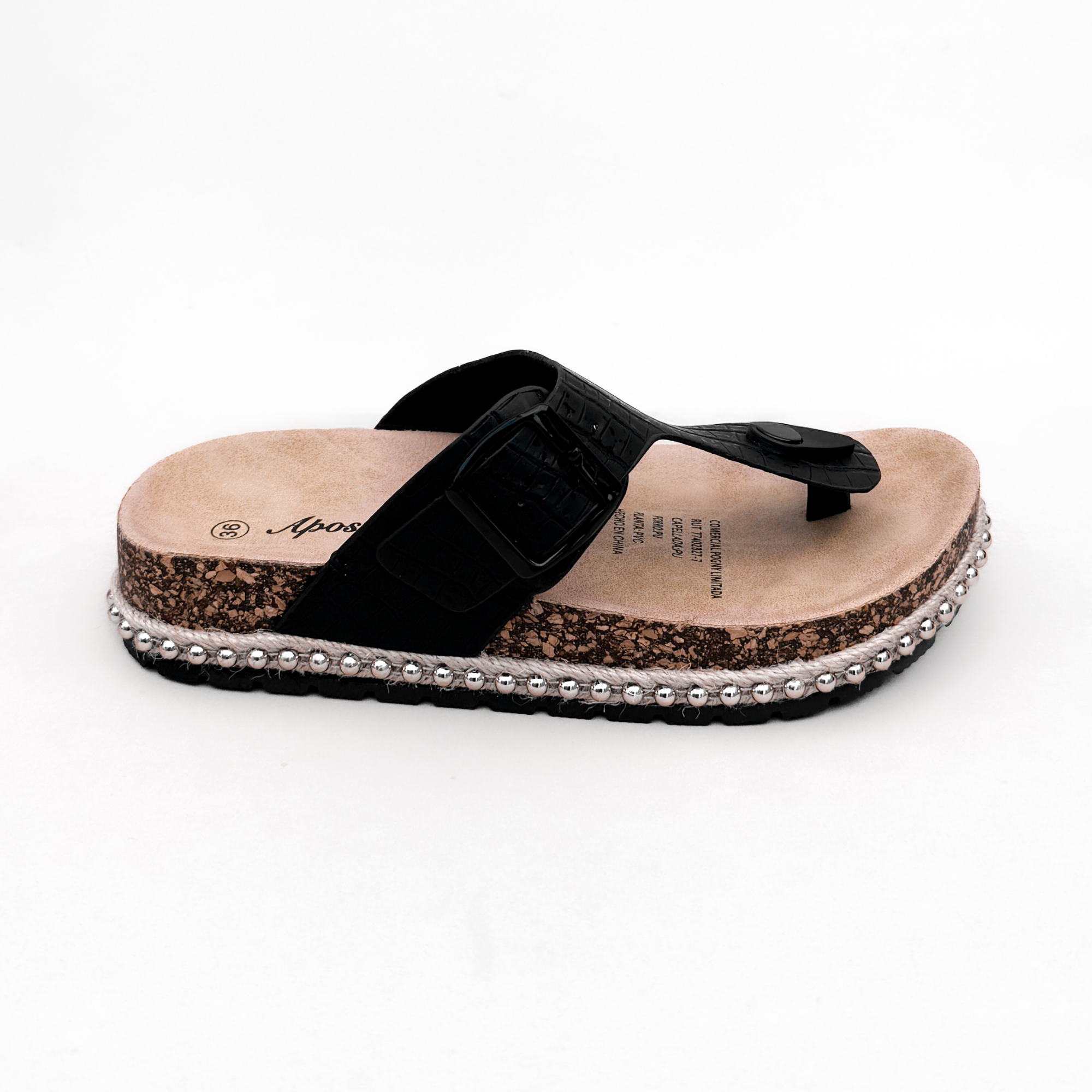 SANDALIA MUJER DEVA NEGRO BELLA MODA - 1