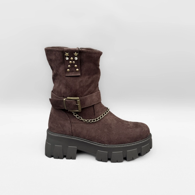BOTIN MUJER CORA CAFE  BELLA MODA - 1
