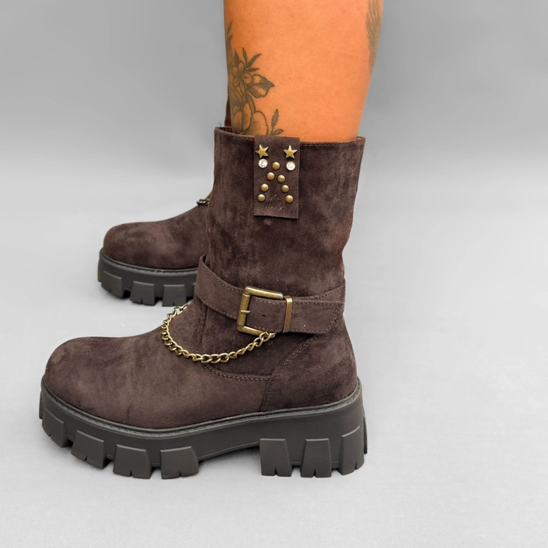 BOTIN MUJER CORA CAFE  BELLA MODA - 8