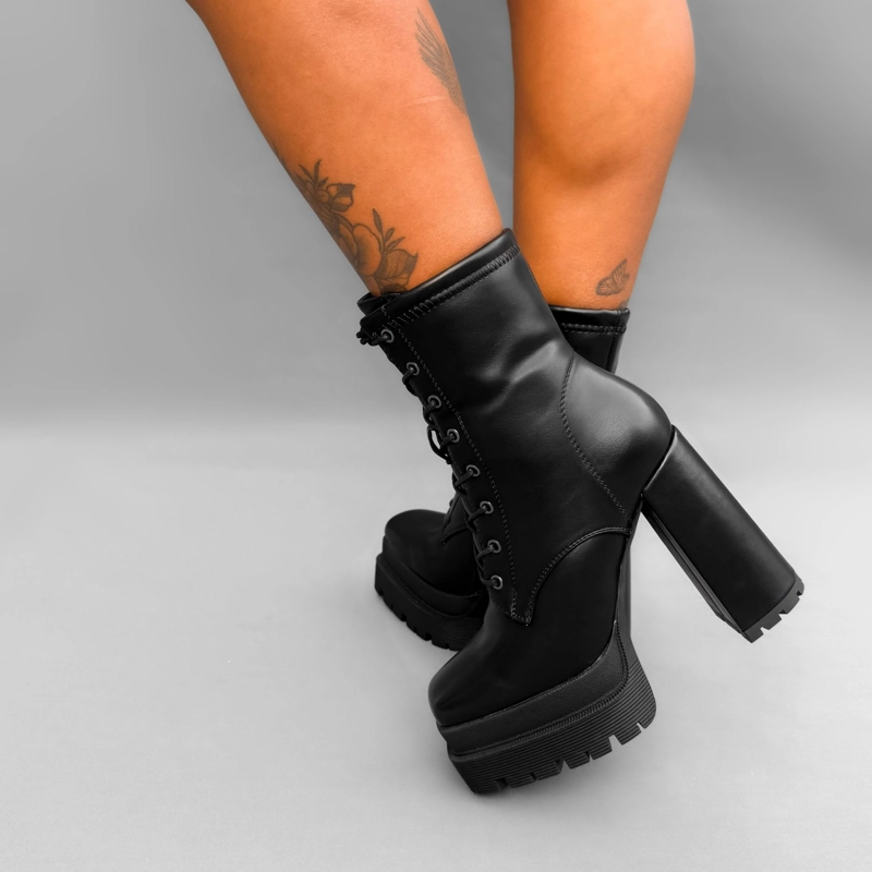 BOTIN MUJER JACKIE NEGRO BELLA MODA - 8