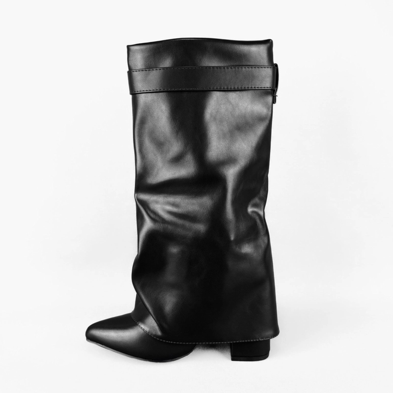 BOTIN MUJER LISA CORTA NEGRO BELLA MODA - 2