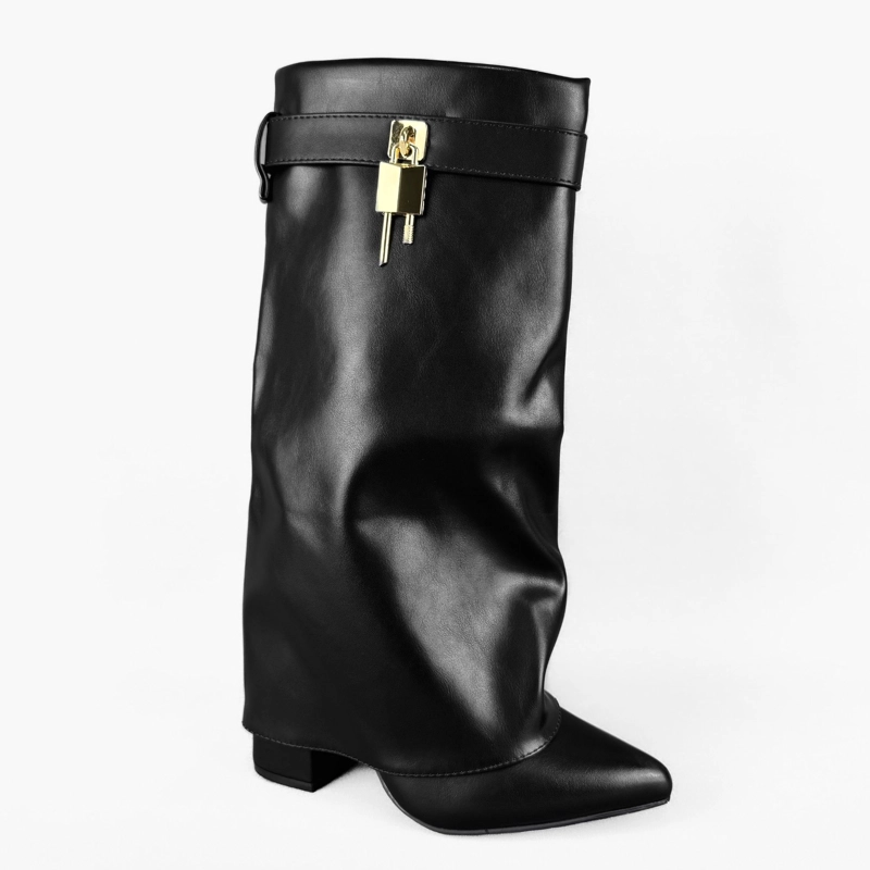 BOTIN MUJER LISA CORTA NEGRO BELLA MODA - 3