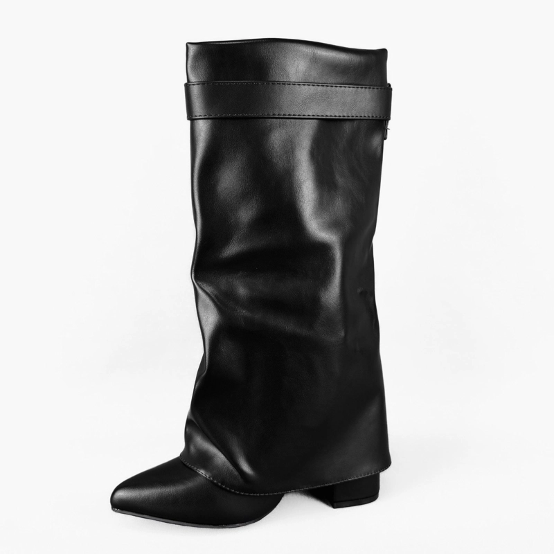 BOTIN MUJER LISA CORTA NEGRO BELLA MODA - 4