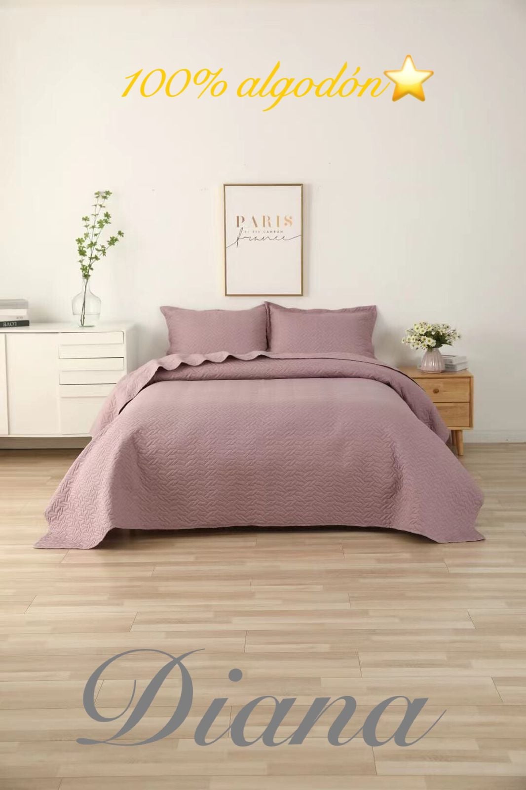 CUBRECAMA QUILT DE VERANO 1.5 PLAZA PALO ROSA - 1