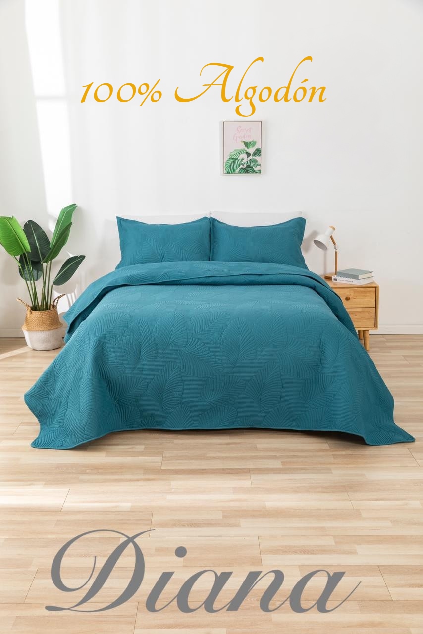 CUBRECAMA QUILT DE VERANO 2.0 PLAZA AZUL - 1