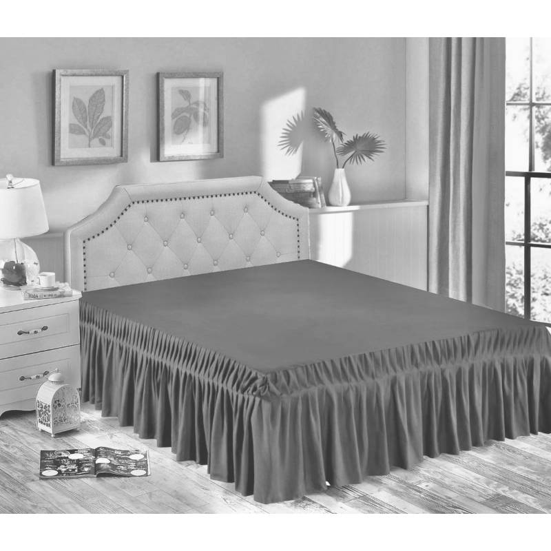 FALDON DE CAMA KING 180X200X40 GRIS - 1