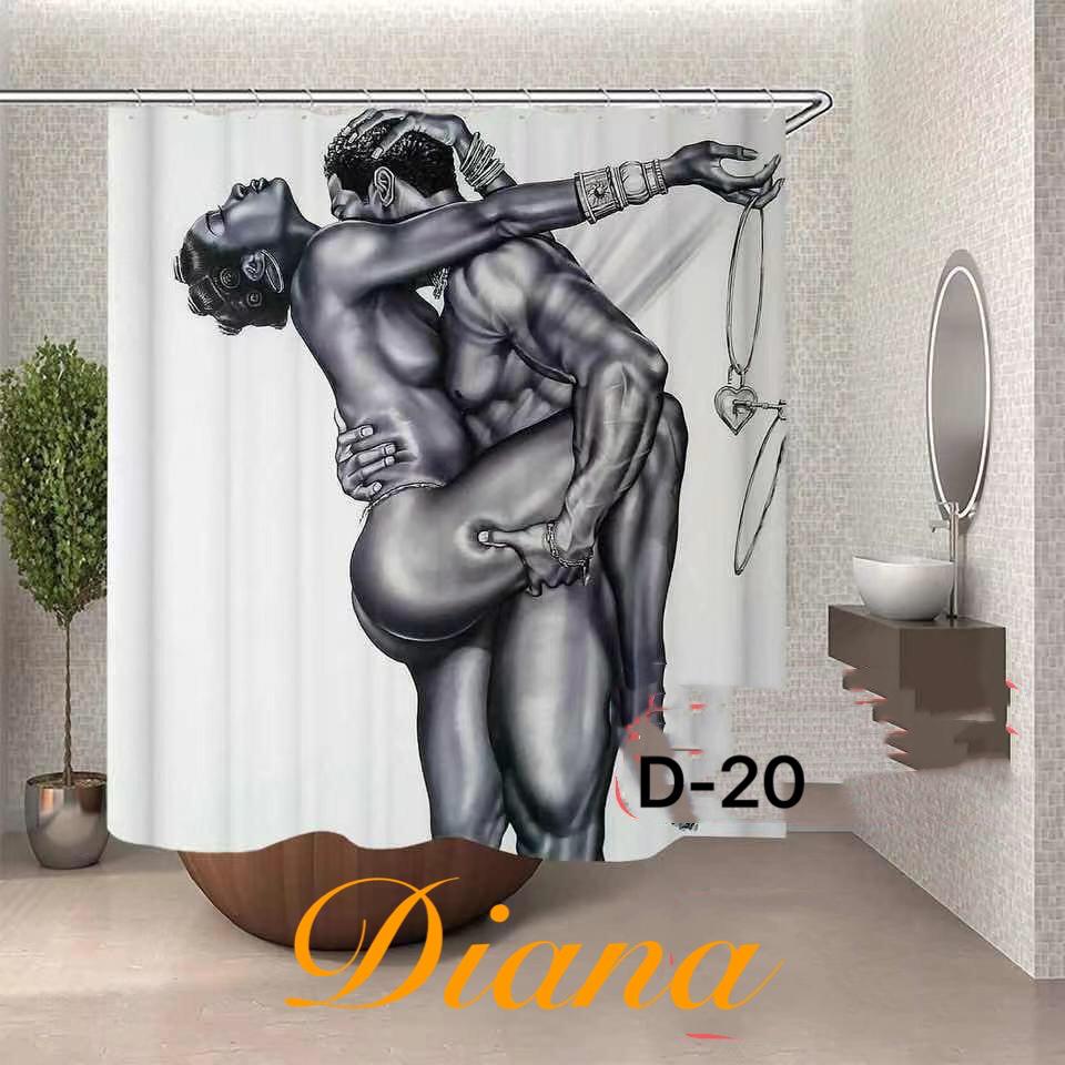 CORTINA DE DUCHA DE TELA CON DIBUJOS ANIMADOS, DECORACIÓN DE BAÑO 180 X 180 CM - 1