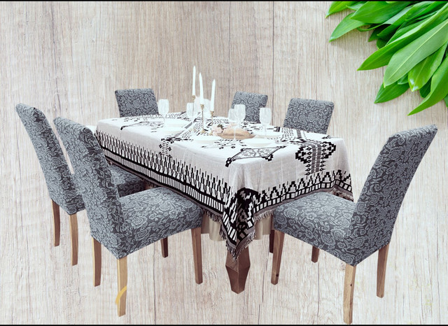 FUNDA PACK 6 CUBRE SILLA COMEDOR FLORES CELESTE - 2