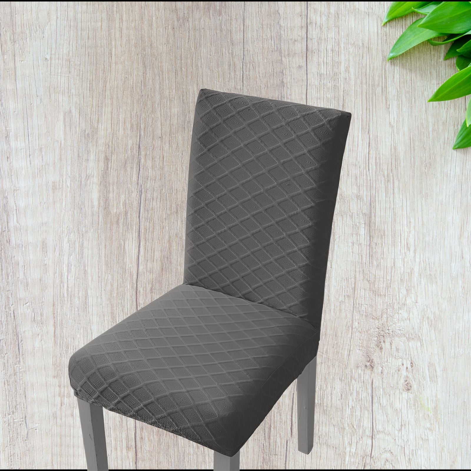 FUNDA PACK 6 CUBRE SILLA COMEDOR GRIS OSCURO - 1
