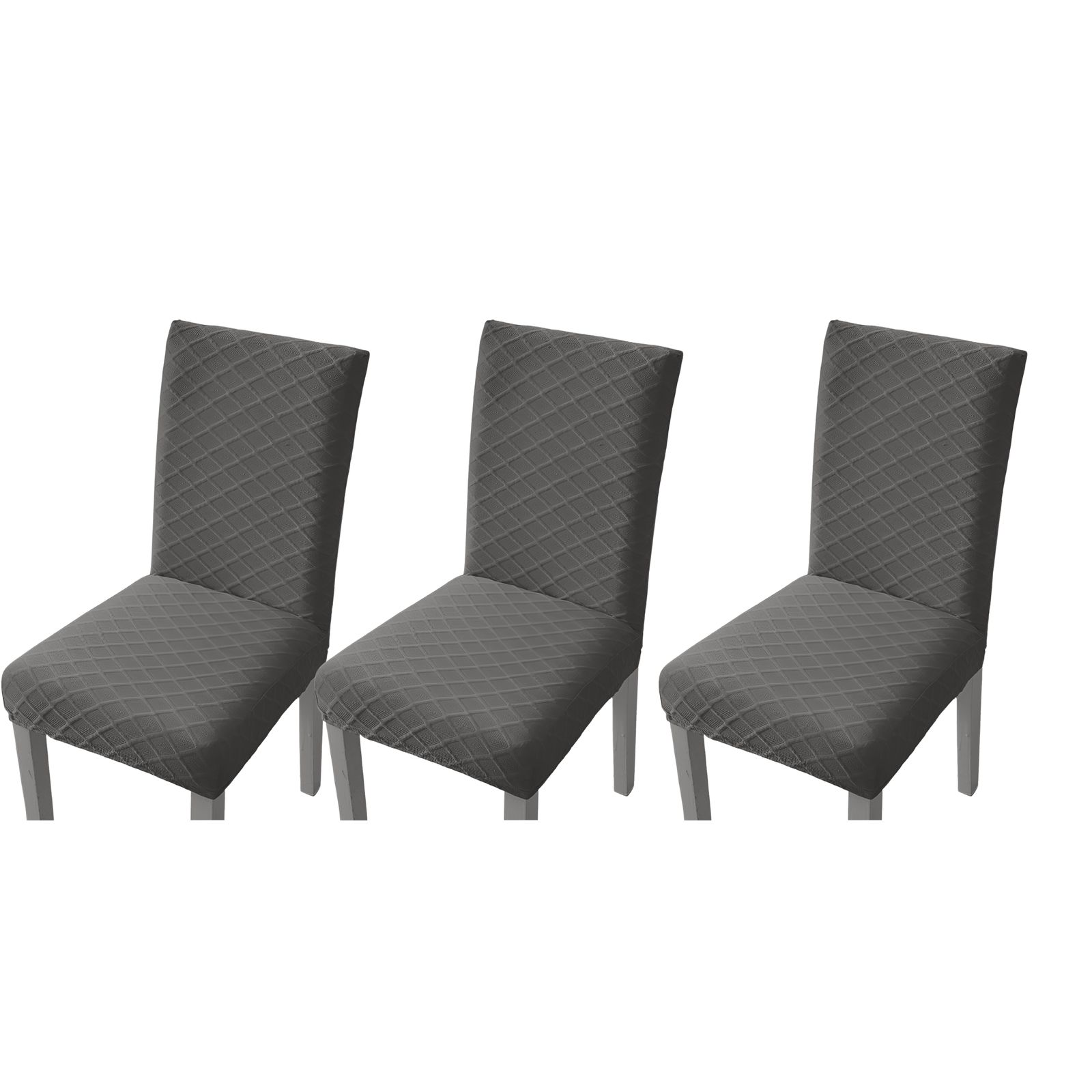 FUNDA PACK 6 CUBRE SILLA COMEDOR GRIS OSCURO - 3