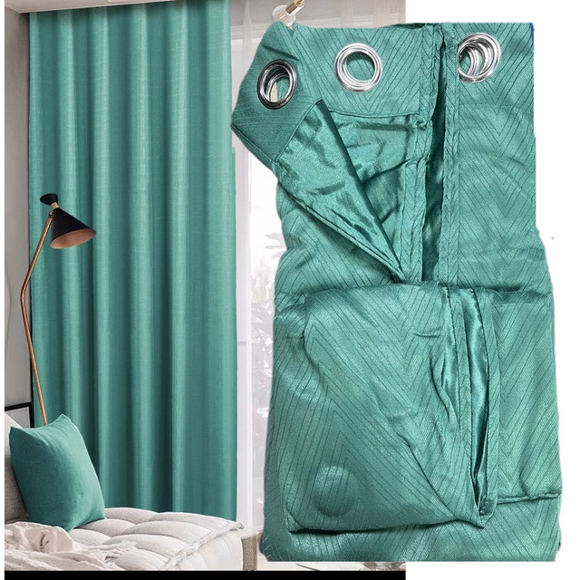 CORTINA CON RELIEVE 2 PAÑO 140X230  VERDE - 1