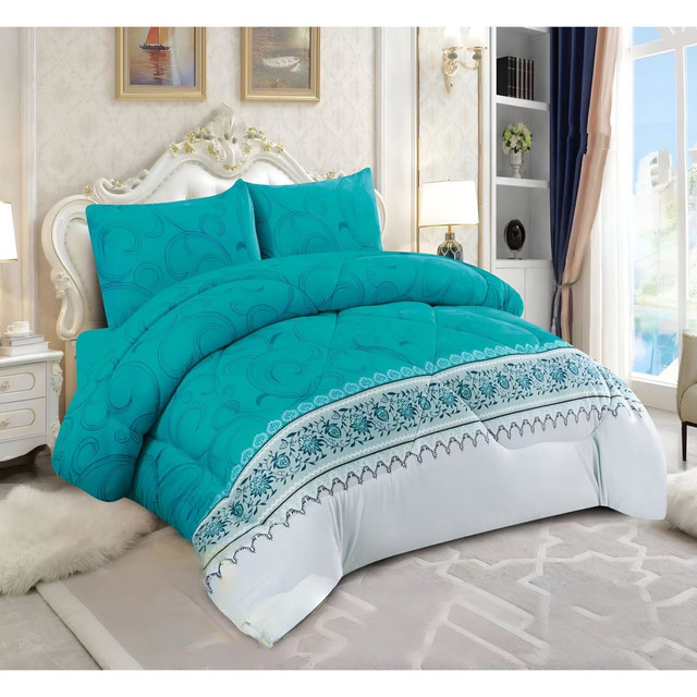 COBERTOR CHIPORRO TURQUESA 2 PLAZAS +2 FUNDAS DE ALMOHADA - 1