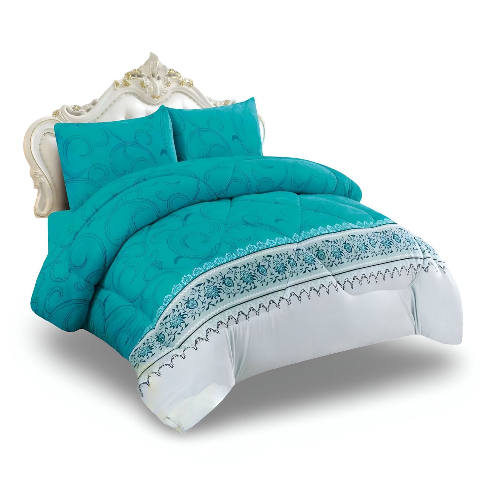 COBERTOR CHIPORRO TURQUESA 2 PLAZAS +2 FUNDAS DE ALMOHADA - 2