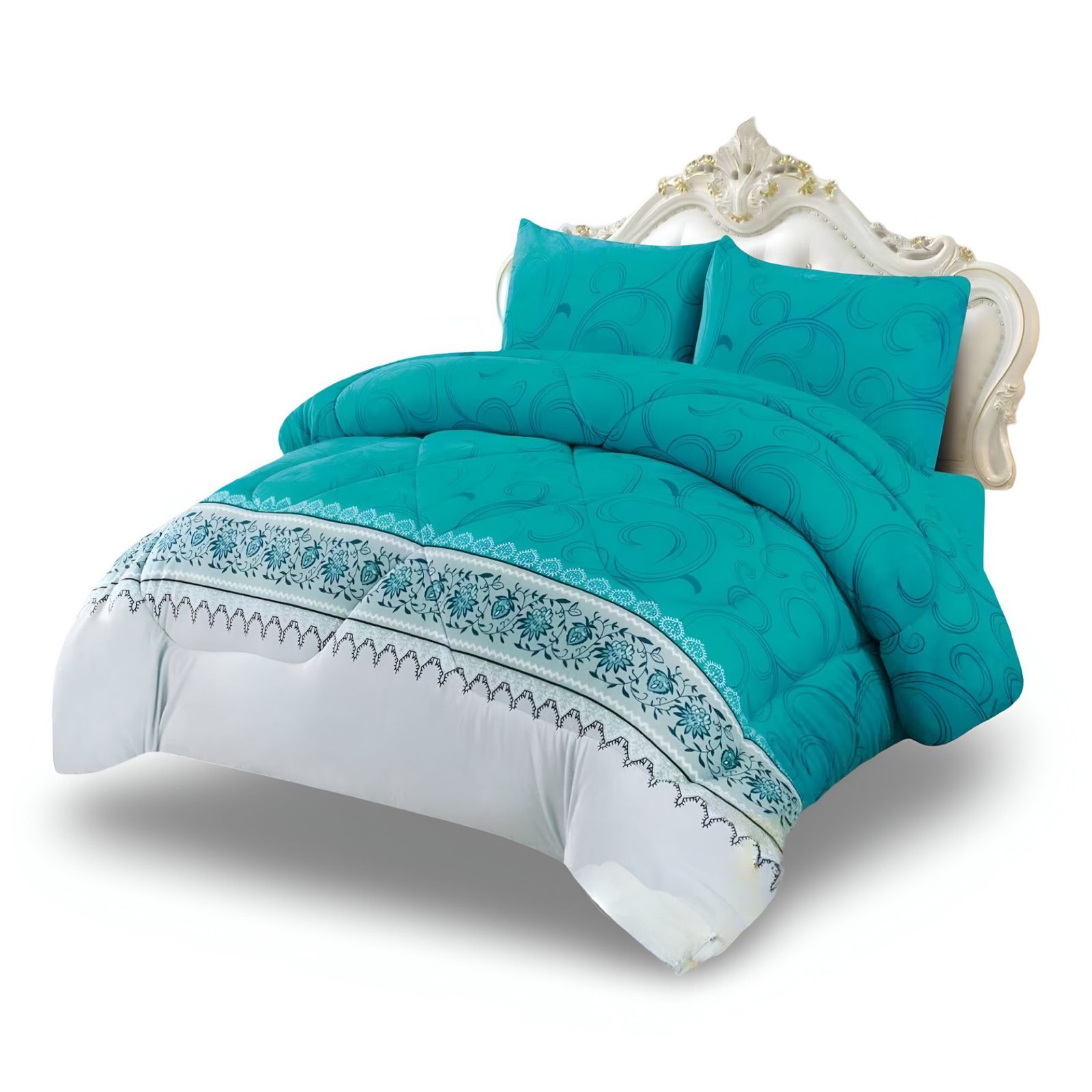 COBERTOR CHIPORRO TURQUESA 2 PLAZAS +2 FUNDAS DE ALMOHADA - 3