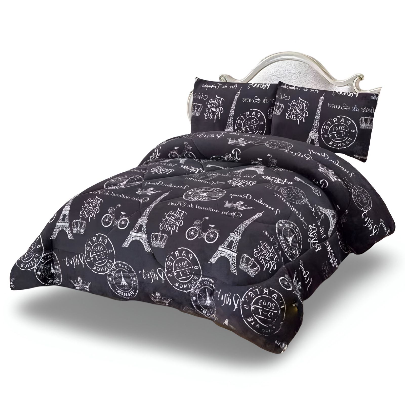 COBERTOR CHIPORRO NEGRO  KING +2 FUNDAS DE ALMOHADA - 3