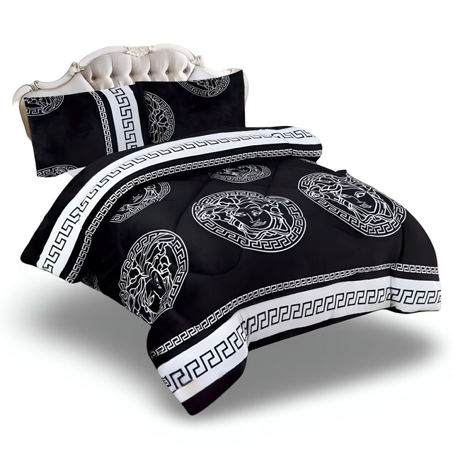 COBERTOR CHIPORRO NEGRO  2 PLAZAS +2 FUNDAS DE ALMOHADA - 2