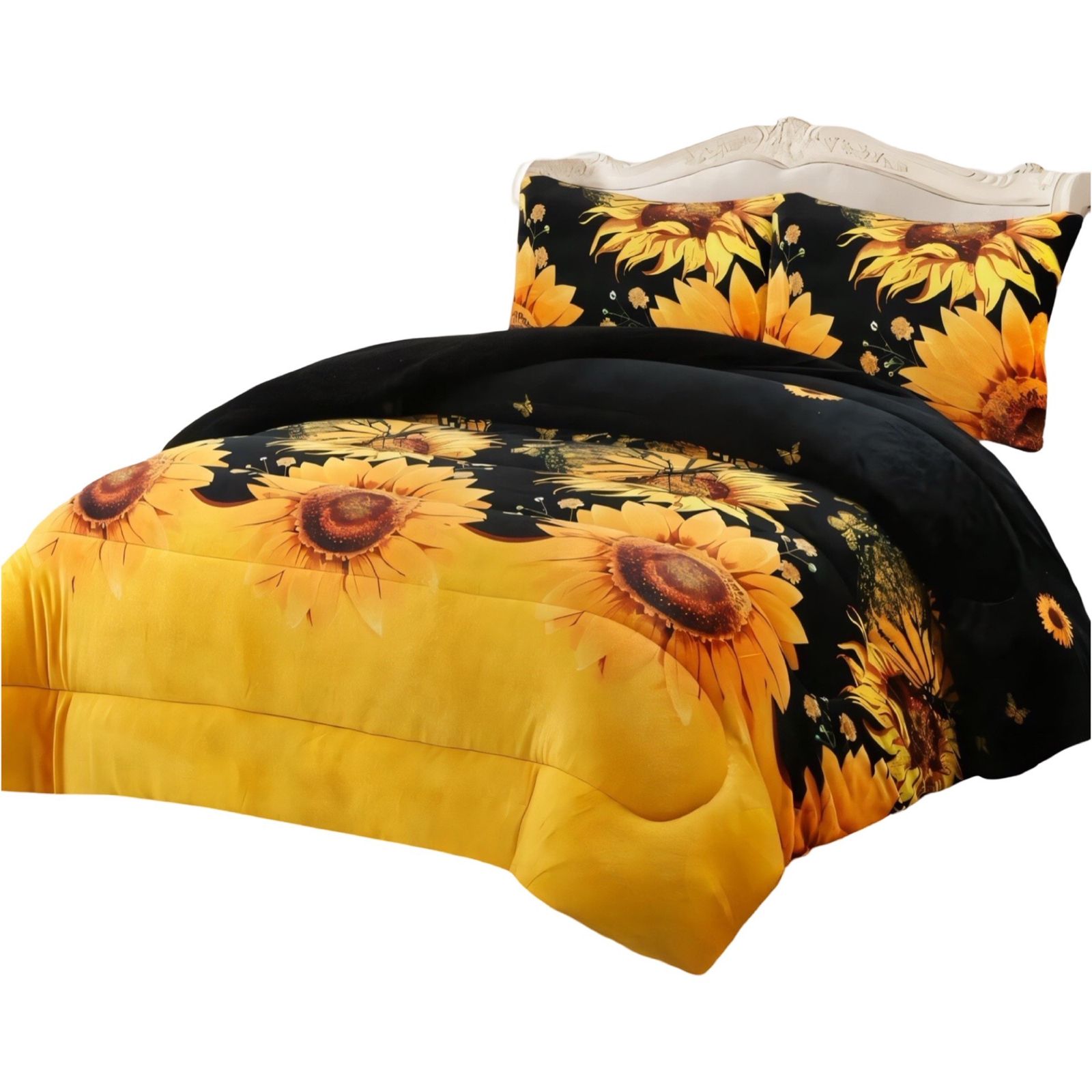 COBERTOR CHIPORRO GIRASOL 2 PLAZAS +2 FUNDAS DE ALMOHADA - 2
