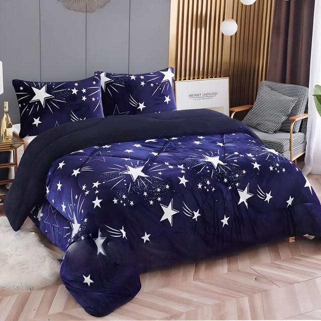 COBERTOR CHIPORRO AZUL 2 PLAZAS +2 FUNDAS DE ALMOHADA - 1