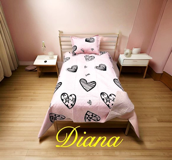 CUBRECAMA QUILT DE VERANO 1.5 PLAZA CON DISEÑO GRIS DE PERRITO - 1