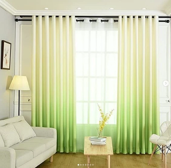 CORTINA VISILLO DEGRADE 2 PAÑOS DE 140CMX240CM C/U COLOR NEGRO - 1