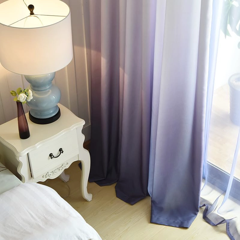 CORTINA VISILLO DEGRADE 2 PAÑOS DE 140CMX240CM C/U COLOR NEGRO - 4
