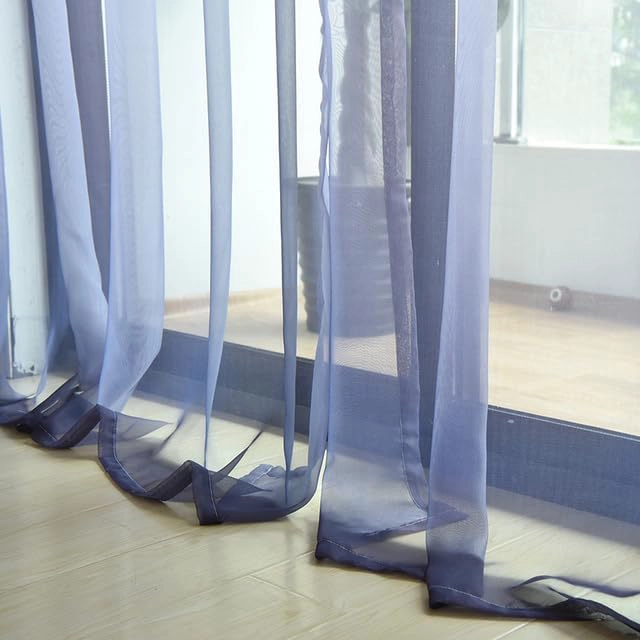 CORTINA VISILLO DEGRADE 2 PAÑOS DE 140CMX240CM C/U COLOR NEGRO - 5