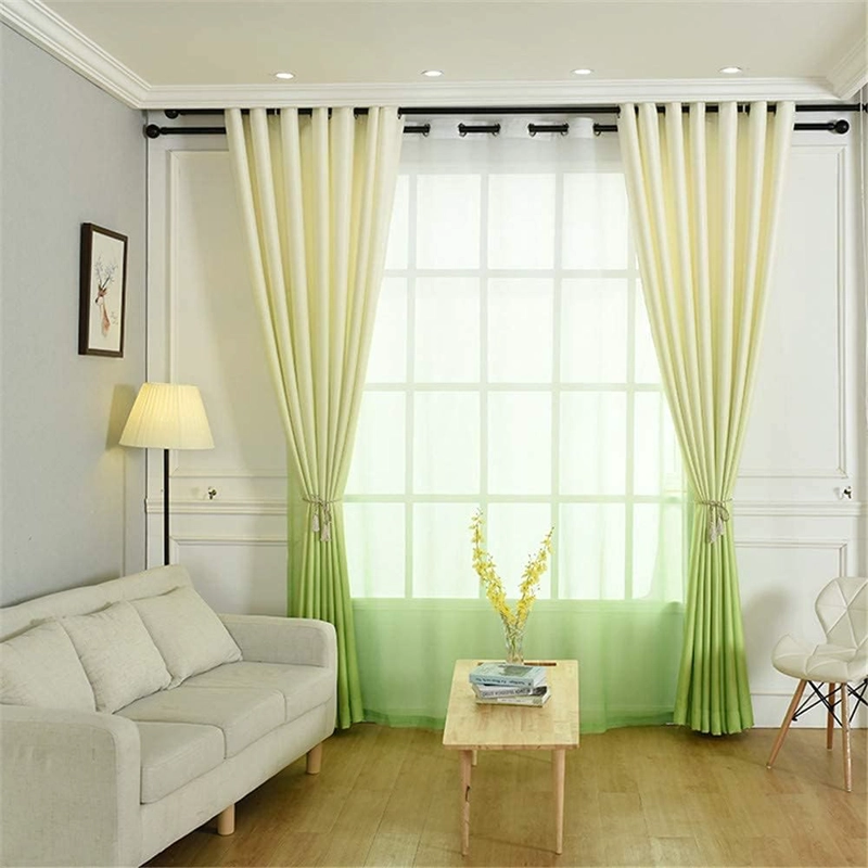 CORTINA VISILLO DEGRADE 2 PAÑOS DE 140CMX240CM C/U COLOR NEGRO - 5
