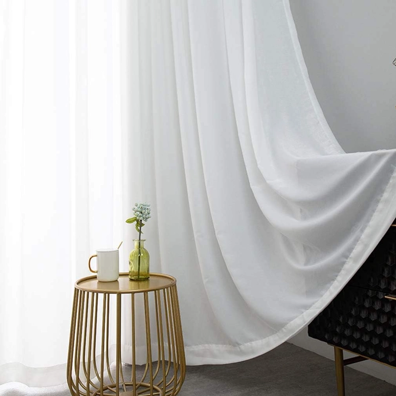 CORTINAS VISILLOS TRANSLUCIDO  2 PAÑOS 140CM X 240CM COLOR BLANCO TRANSLUCIDO - 5