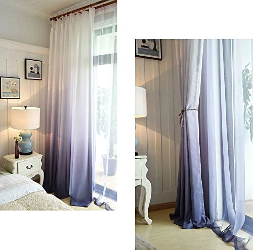 CORTINAS VISILLO TRANSLUCIDOS ESTILO DEGRADE 2 PAÑOS 140CM X 240XM C/U COLOR  NEGRO - 2