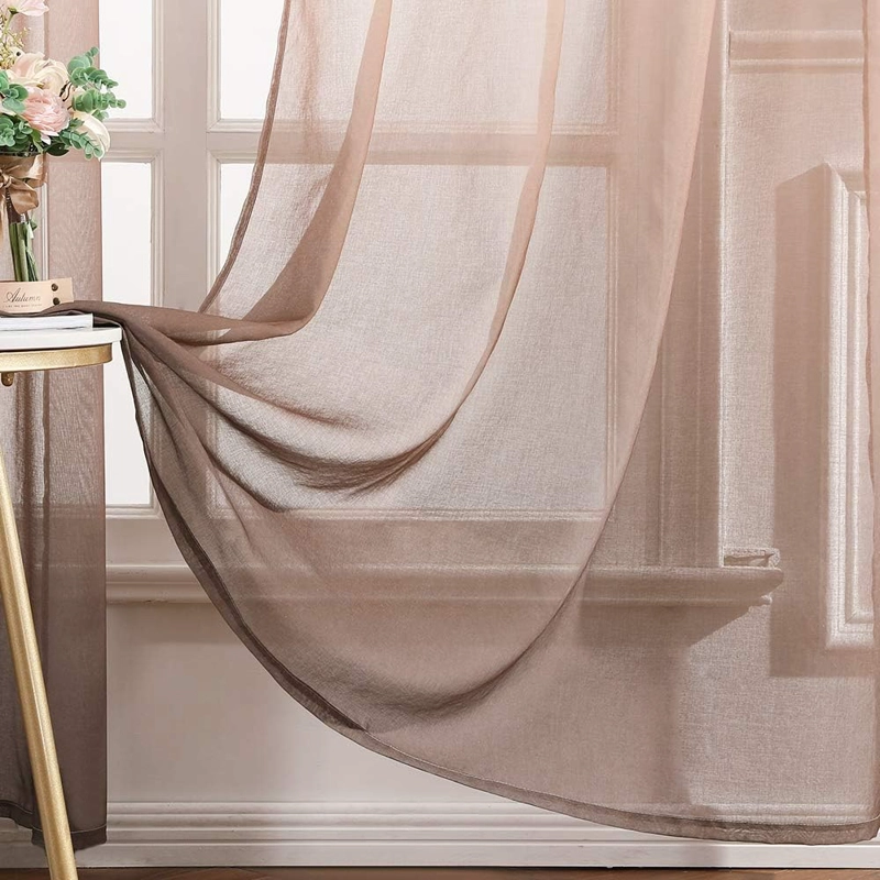 CORTINAS VISILLO TRANSLUCIDOS ESTILO DEGRADE 2 PAÑOS 140CM X 240XM C/U COLOR  NEGRO - 4