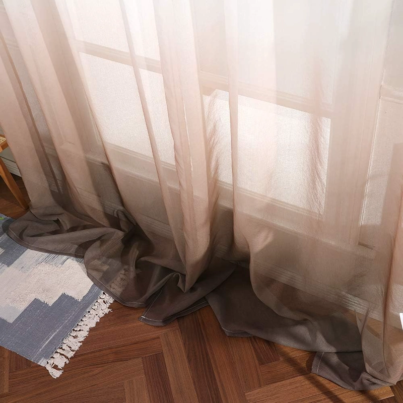 CORTINAS VISILLO TRANSLUCIDOS ESTILO DEGRADE 2 PAÑOS 140CM X 240XM C/U COLOR  NEGRO - 6