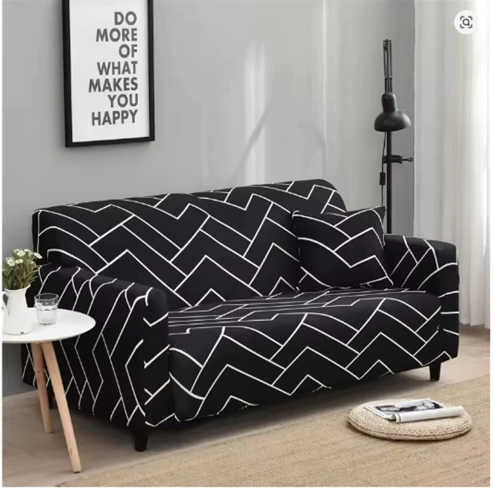 FUNDA SILLON ELASTIZADO 3 CUERPO 190CM HASTA 230CM CON DISEÑO BURDEO FLORES BLANCAS - 2