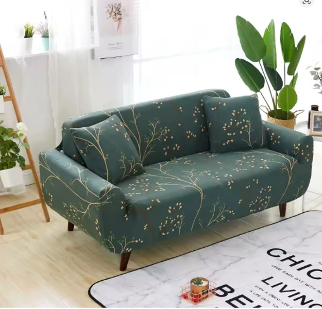 FUNDA SILLON ELASTIZADO 3 CUERPO 190CM HASTA 230CM CON DISEÑO BURDEO FLORES BLANCAS - 2