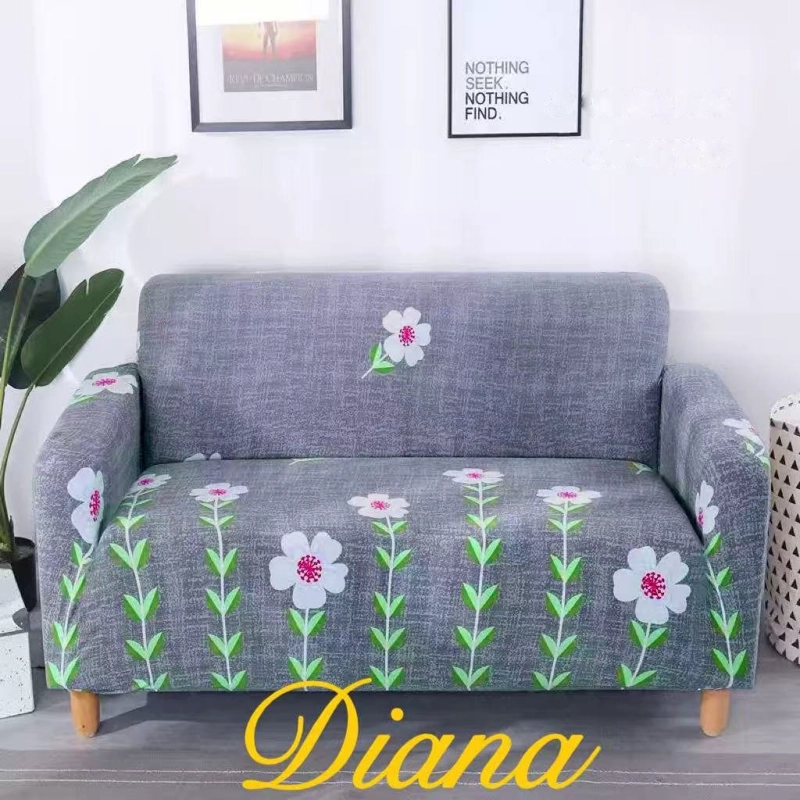 FUNDA SILLON ELASTIZADO 4 CUERPO 235CM HASTA 300CM CON DISEÑO GRIS FLORES - 1