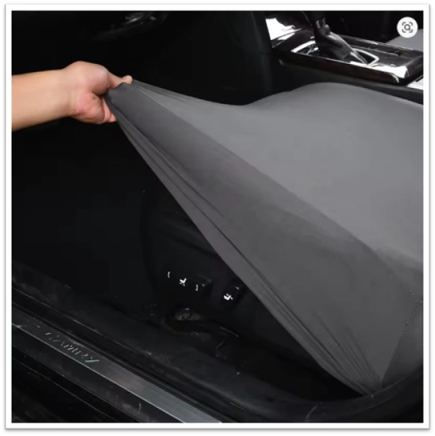 FUNDA PARA ASIENTO DE AUTO TELA LISA TAMAÑO UNIVERSAL UNICOLOR GRIS - 3