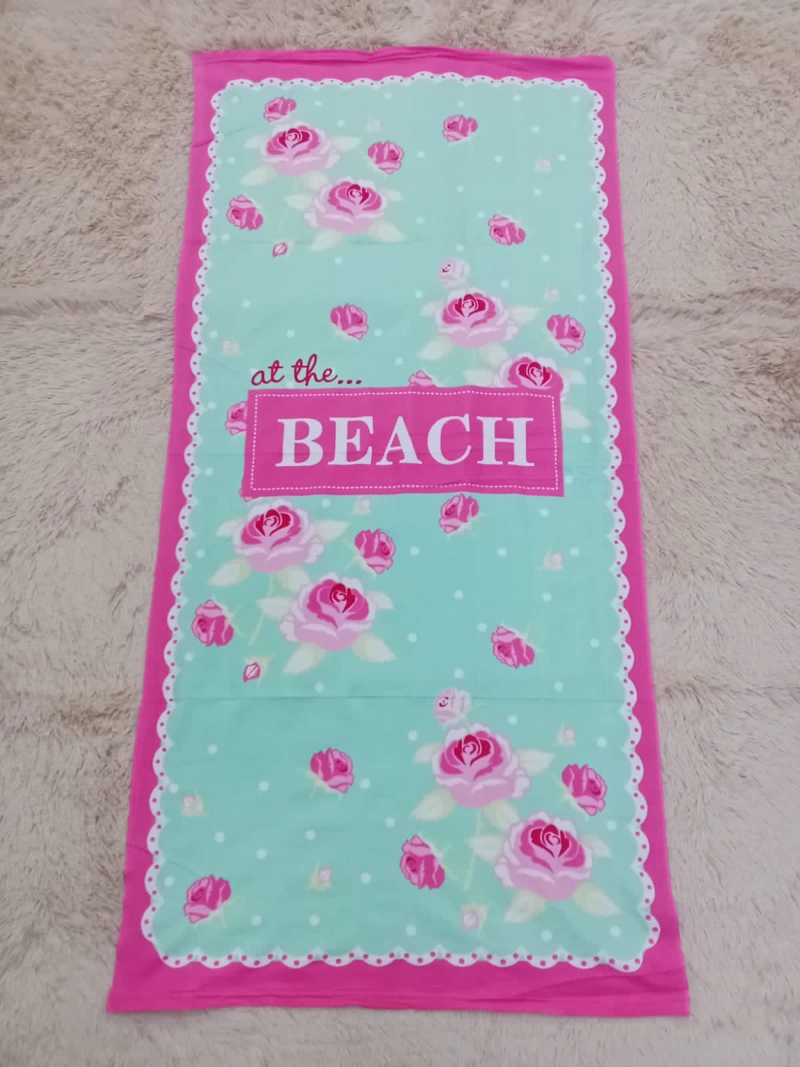 TOALLA DE PLAYA Y PISCINA DE MICROFIBRA SECADO RAPIDO Y CON DISEÑO AUTO FLORES 75X150CM - 1