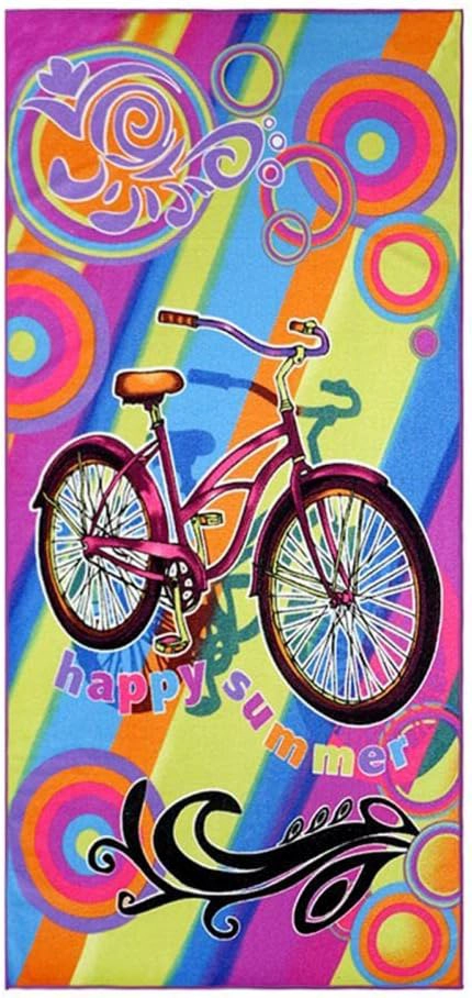 TOALLA DE PLAYA Y PISCINA DE MICROFIBRA SECADO RAPIDO Y CON DISEÑO AUTO FLORES 75X150CM - 4